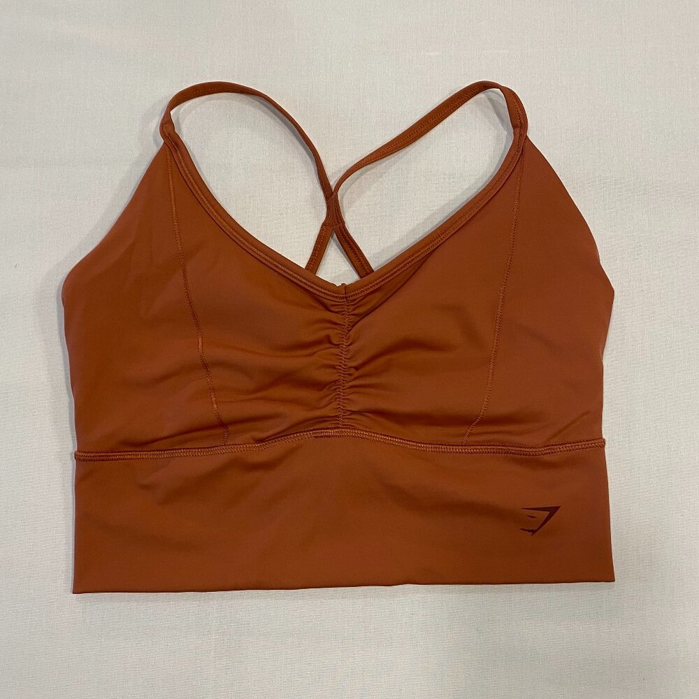 Gymshark Elevate Longline Sports Bra Medium Rose Brown